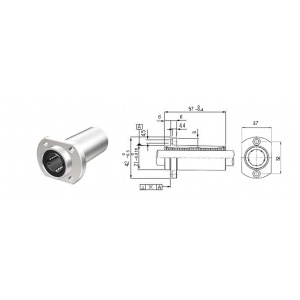 بلبرینگ خطی فلنج دار Pilot پیلوت LMHP12_L ساخت کره